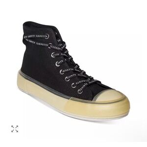AllSaints Jaxal High Top Canvas Sneakers Black Gum Sole Womens 9 Urban Street